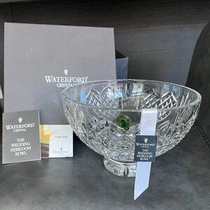 Waterford Crystal Heirloom Hearts Footed Wedding Bowl 8" NIB New In Box